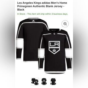 Adidas Los Angeles Kings Black and White Jersey